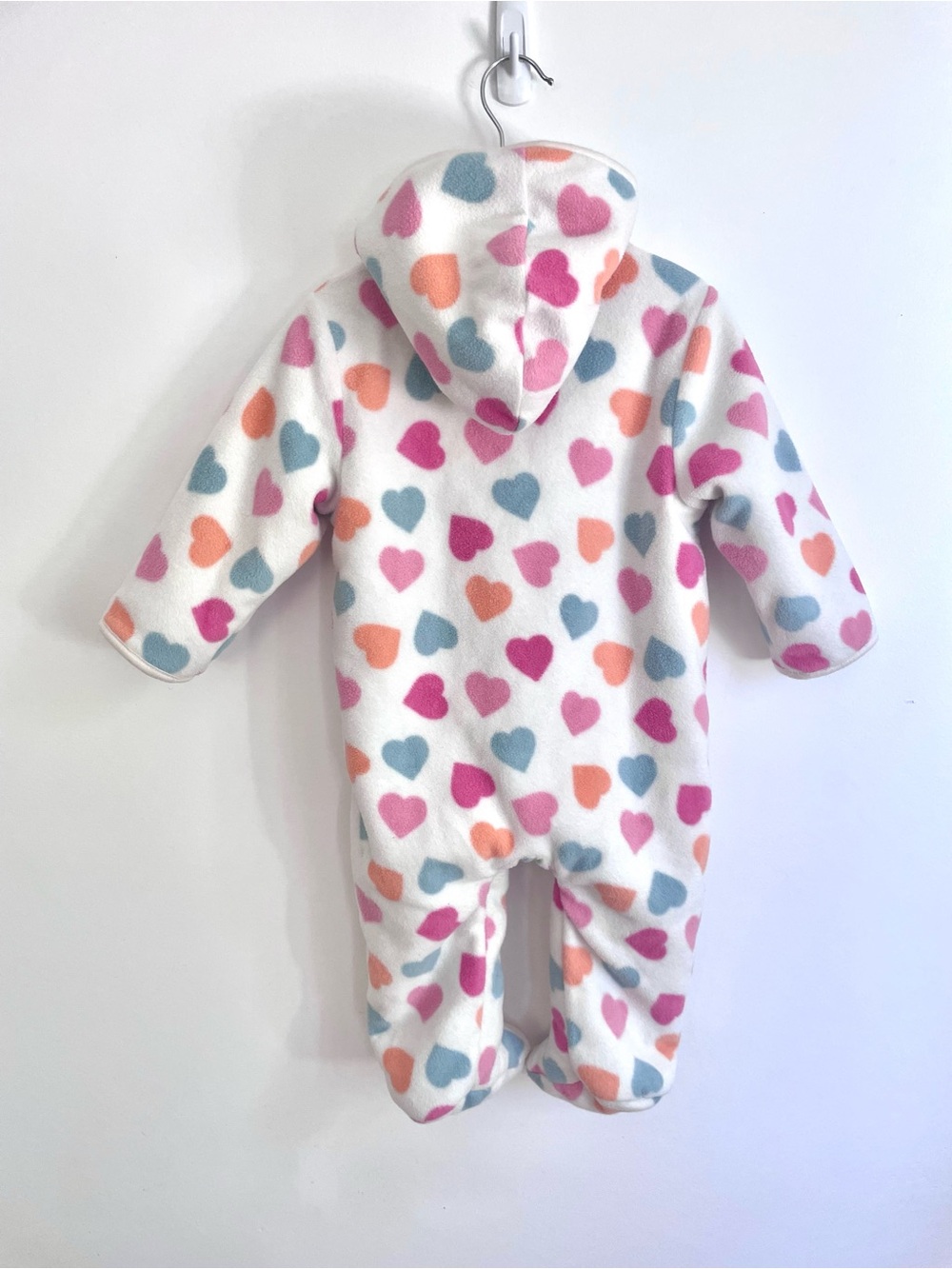 Like New Sherpa-Lined Thick Winter Fleece Baby Girl Bunting Suit Footie Snowsuit